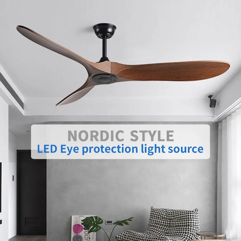 5-Leaf Strong Wind Nordic Ceiling Living Room Dining Room Industrial American Retro Commercial Variable Frequency Light Free Fan