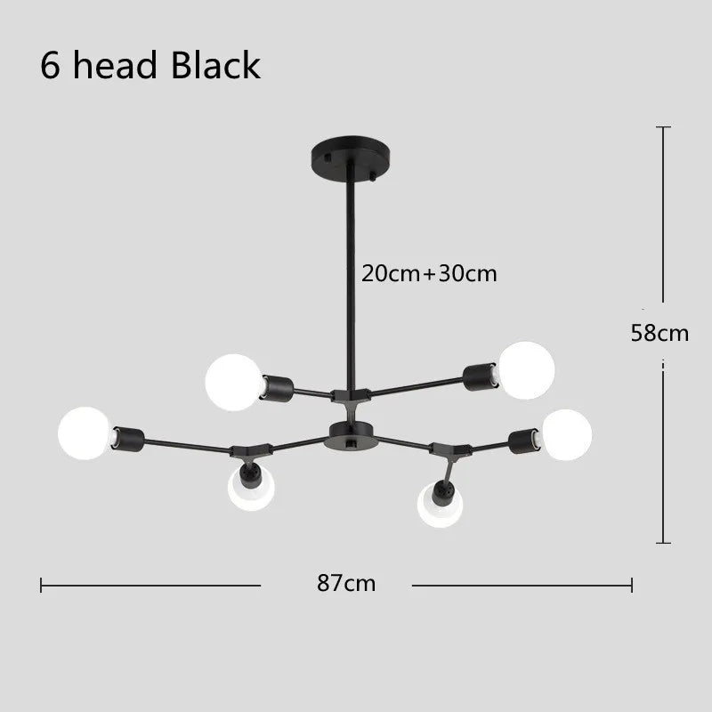 Decorations Living Room Chandelier Ceiling Light Bedroom Dining Room Restaurant Nordic Chandelier Iron Hanging Lamp AC110-240v