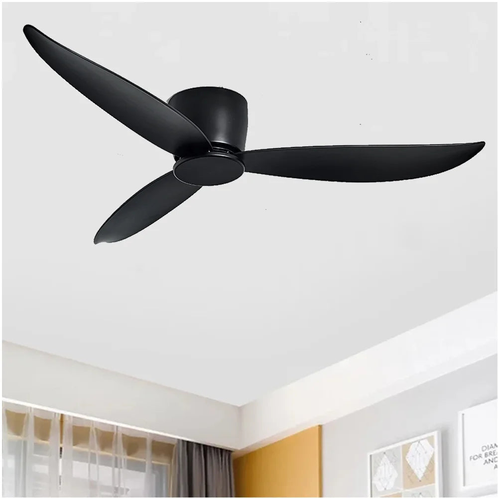 Ceiling Fan No Light 36 42 52 Inch DC Motor Remote Control Cooling Fans Lamp Low Floor Ceiling Fan White Black Color FAN