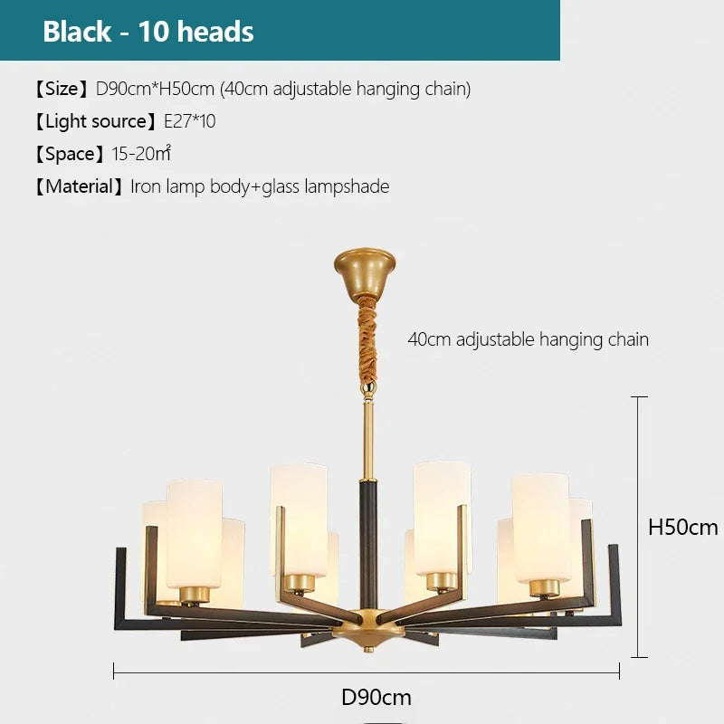 Chinese Style Retro Chandeliers for Living Room Bedroom Dining LED Lighting Lamps Lustre Salon Design Luxe Suspension Luminaire