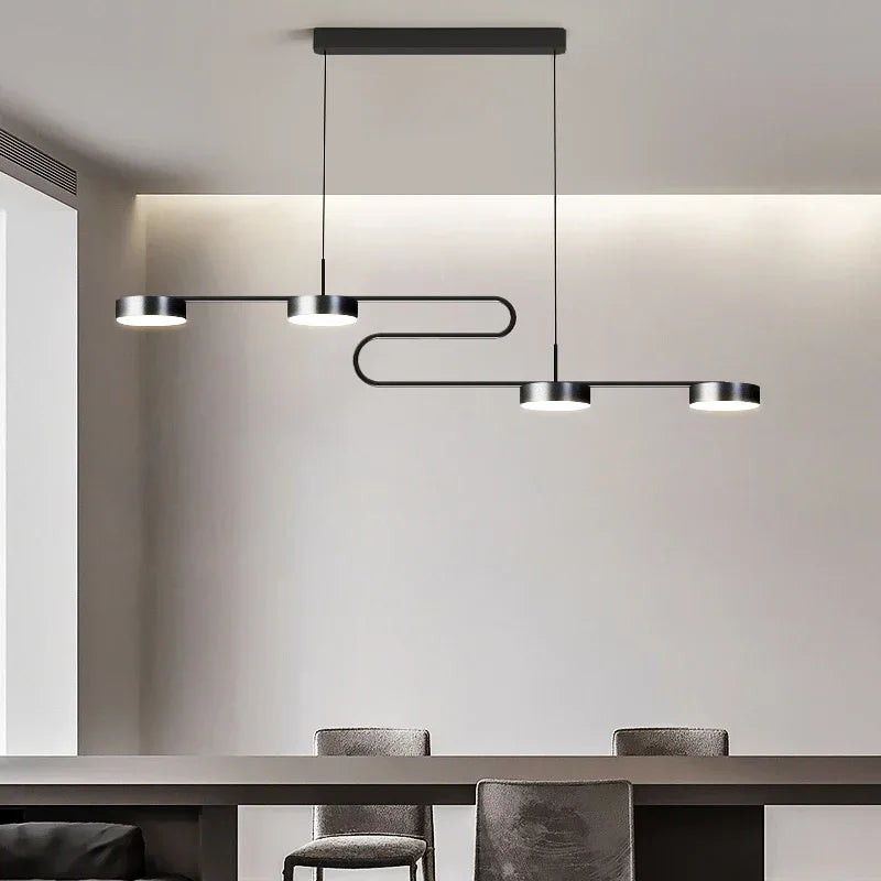 Modern Minimalist Kitchen Dining Table Pendant Lamp Led Chandeliers For Bar Rest Area Home Decor Black Hanging Lighting Fixtures