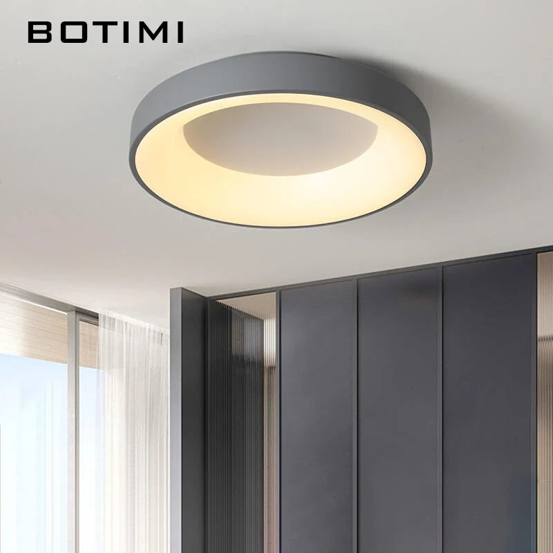 30CM Round Metal Ceiling Lights For Corridor Modern Surface Mounted Bedroom Lighting Gray/Black/White/Golden Ceiling Lamp