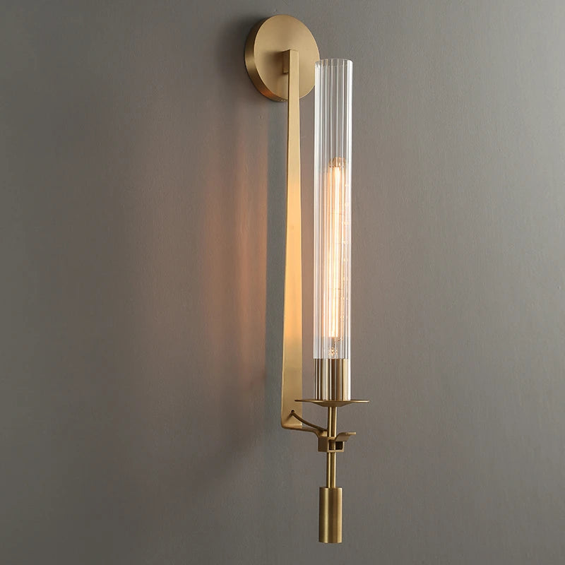 Modern Wall Lamp Glass Gold American Nordic Sconce New Retro vintage Living Room Bedroom Porch Aisle Balcony Dining Decor Light