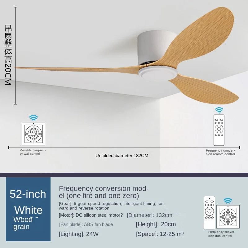 Modern Black White Low Floor DC Motor 30W Ceiling Fans With Remote Control Simple Ceiling Fan Without Light Home Fan