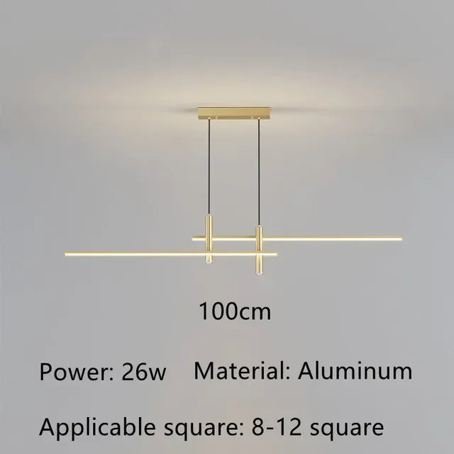 Modern Led Dining Table Chandelier Gold Black Minimalist for Kitchen Dining Room Pendant Lamp Home Decor Lighting Luster Fixture