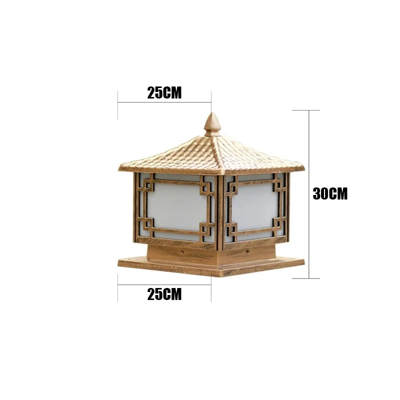 Pillar Lamp Outdoor Waterproof Fence Garden Lamp New Chinese-style Villa Gate Garden Pillar Lamp