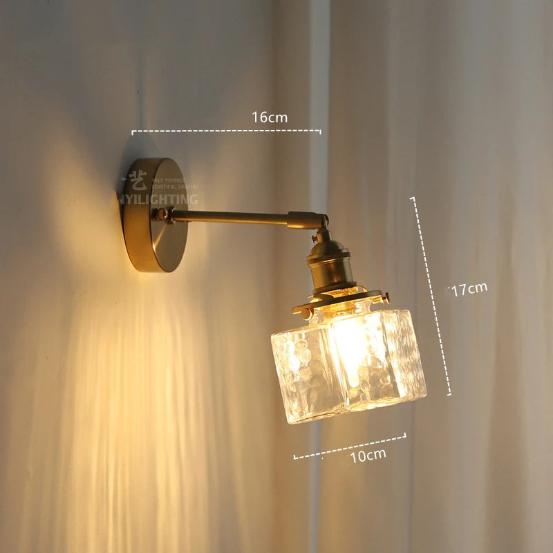 Glass LED Bathroom Mirror Light Copper Home Indoor Lighting Luminaria Bedroom Living Room Nordic Modern Wall Lamp Sconce