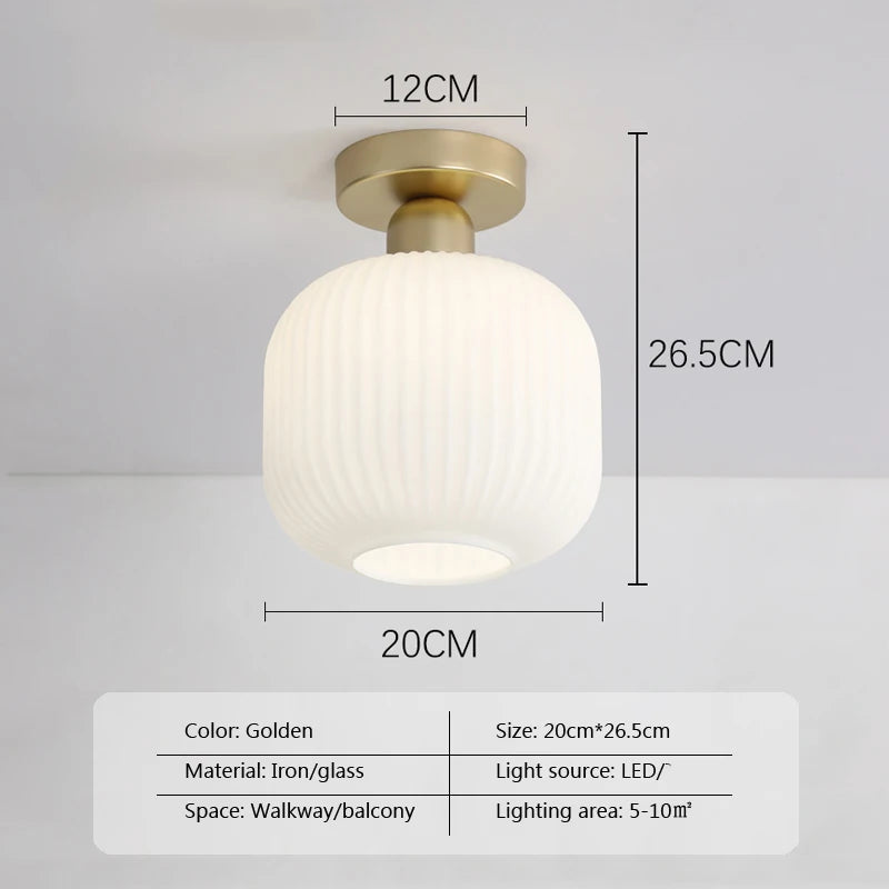 Nordic ceiling light glass lamp balcony home checkroom light luxury American simple corridor entrance hallway aisle light