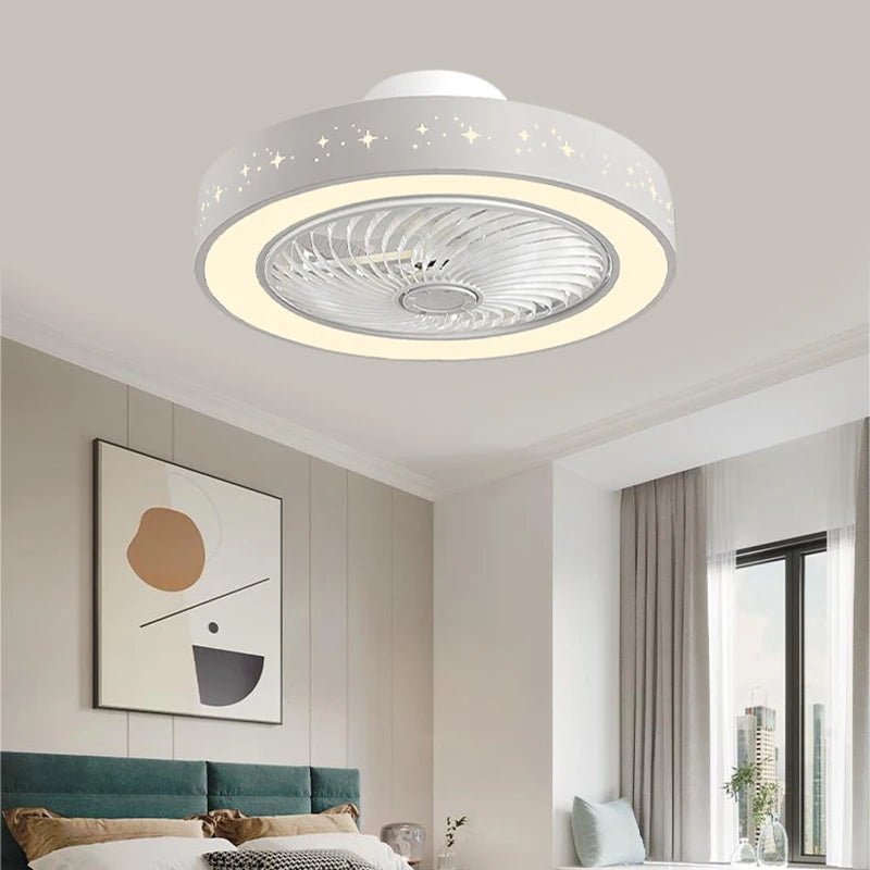 Ceiling Fans with Lights 50 CM 6 Speeds APP+Remote Control Iron Fan Light Led 3 Color Dimmable Bedroom Living Room Fan Lamp