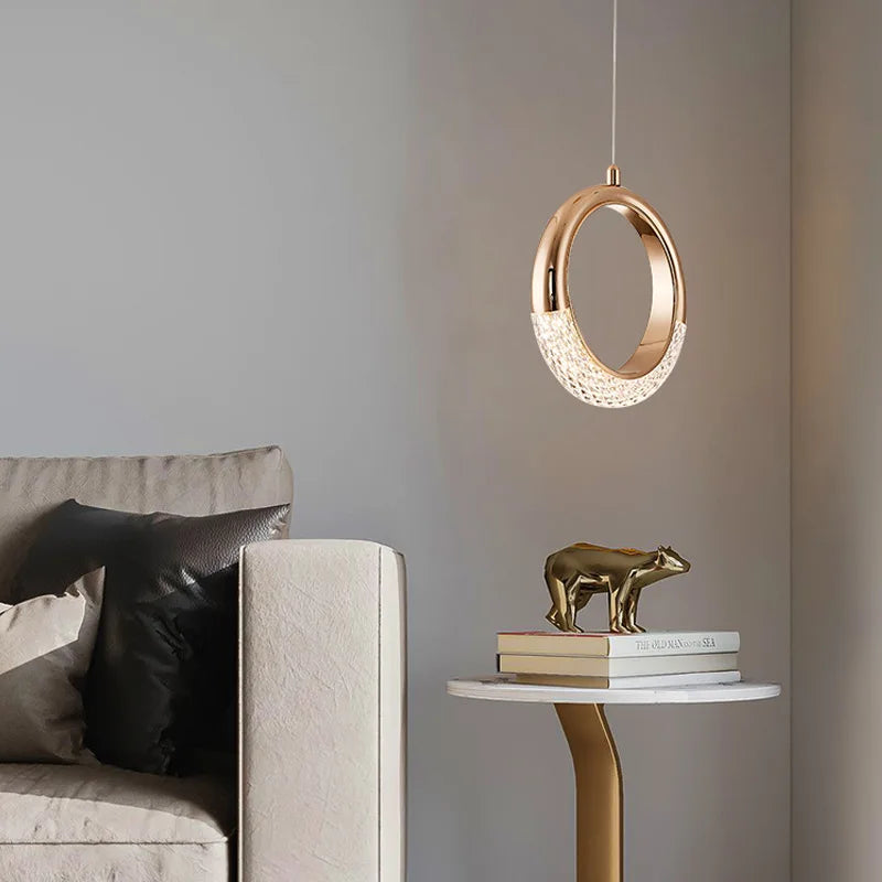 Light Luxury Bedside Bedroom Light Modern Minimalist Bar Pendant Light Background Wall Light Bedside Small Pendant Light