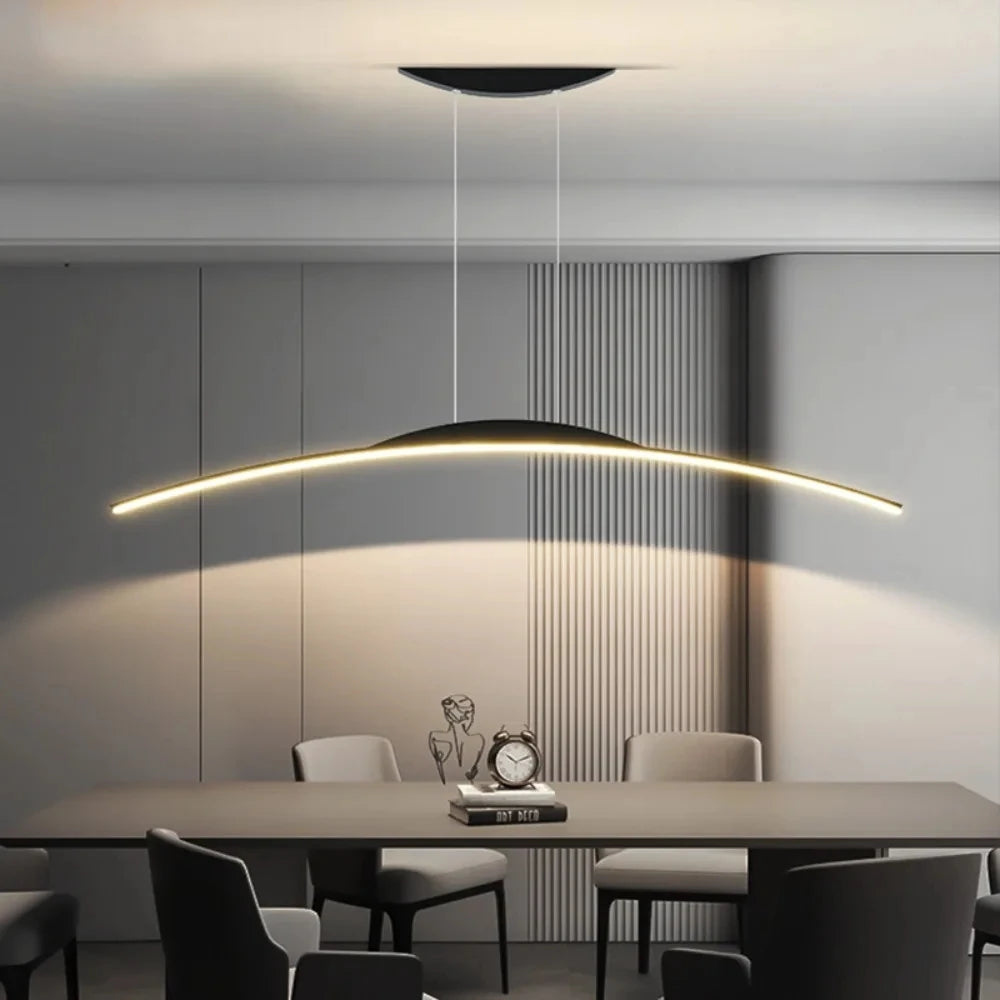 Modern LED Chandelier for Dining Room Kitchen Bar Living Room Bedroom Ceiling Pendant Lamp Black Simple Design Chandelier Light