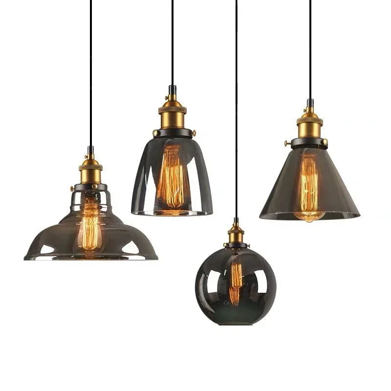 Clear Gray Amber Colour Vintage Pendant Lights Dining Glass Hanging Lamp Russia Loft Luminaire Modern Bedroom Light Fixtures