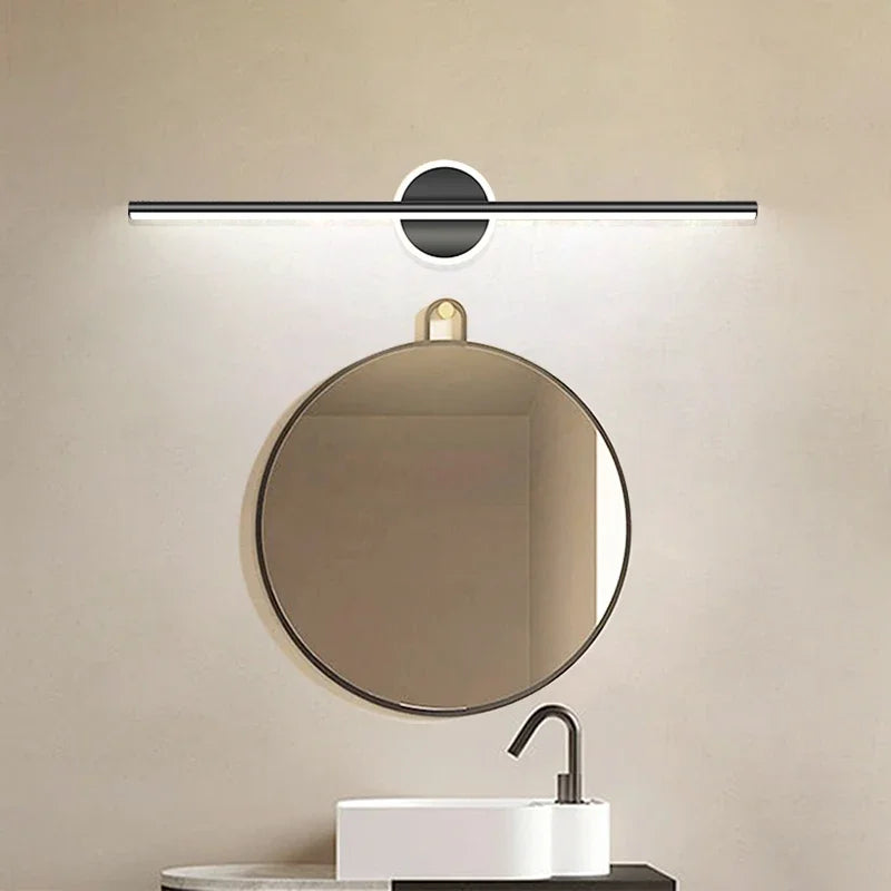 Modern LED Wall Lamp Black Mirror Light Dresser Bathroom Toilet  Long Strip Lamps Home Decor 40/60/80CM Led Lighting Lustre