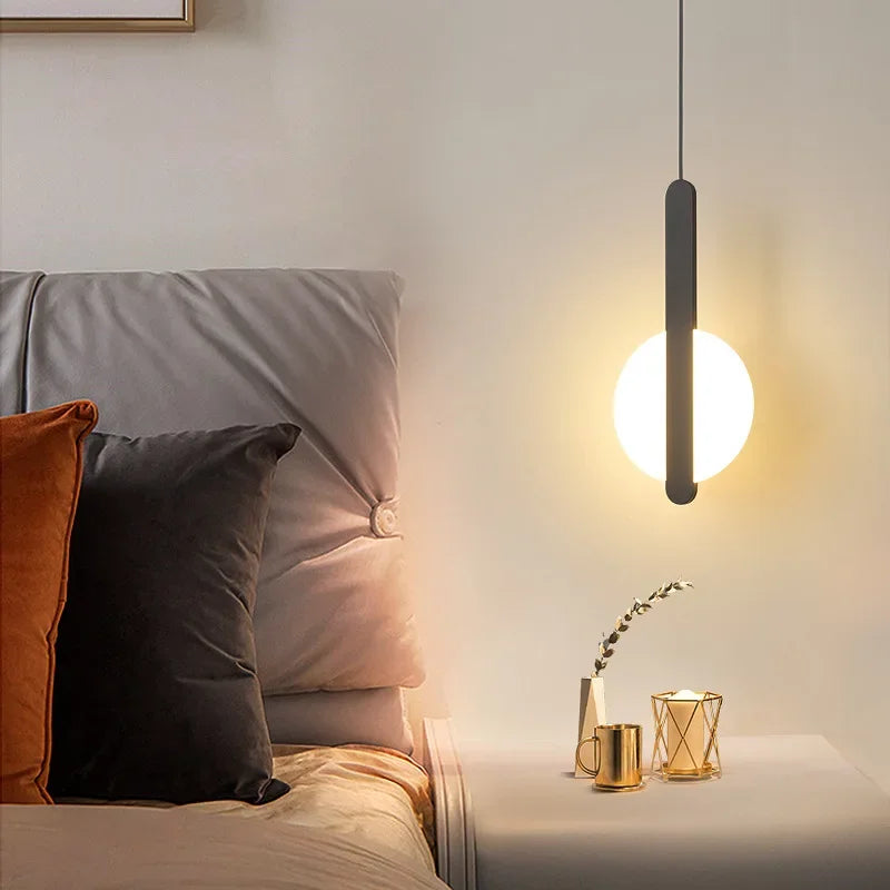 Modern LED Pendant Lamp Bedside Hanging Chandelier for Living Room Bedroom Study Aisle Home Decoration Lighting Fixture Lustre