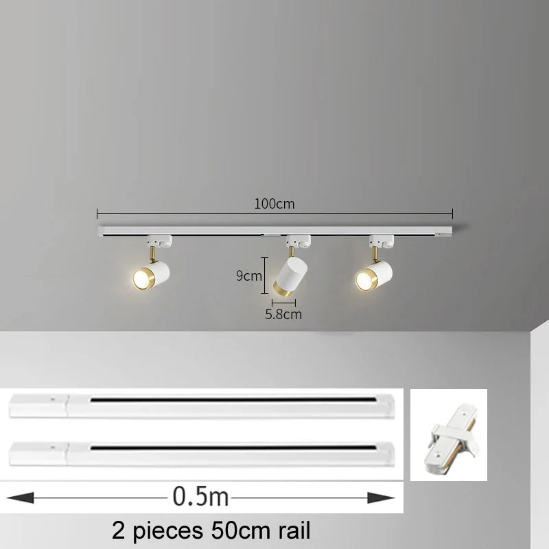 Led Ceiling Spotlight GU10 Multi Angle Adjustable Ceiling Lamp Bedroom Living Room Bar Store Decoration Track Lighting Rail Lamp