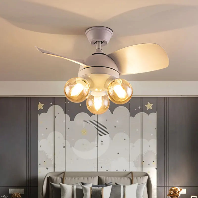 Children's Room Ceiling Fans Lights Bedroom Flush Mount Ceiling Lamp Modern UFO Creative Cartoon Boys Girls Room Low Profile Fan