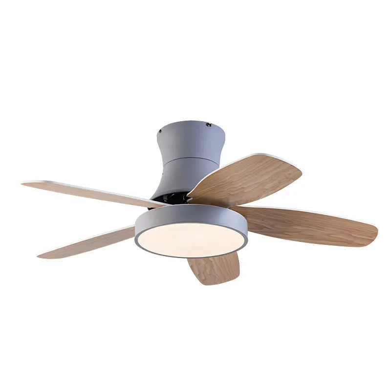 Inverter Motor Modern Simple Five Wooden Blades Ceiling Fan with light 6 Speed and Timer Silent Remote Control Ceiling Fan