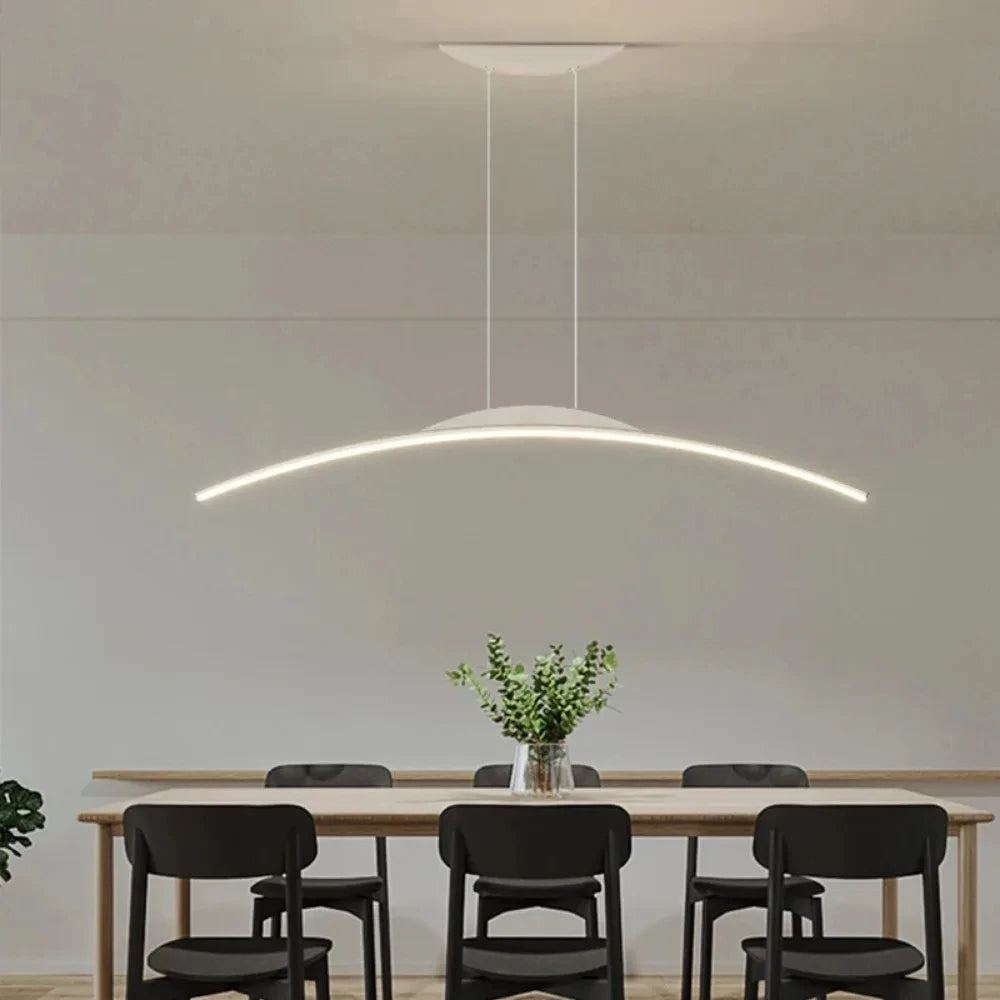 Modern LED Chandelier for Dining Room Kitchen Bar Living Room Bedroom Ceiling Pendant Lamp Black Simple Design Chandelier Light