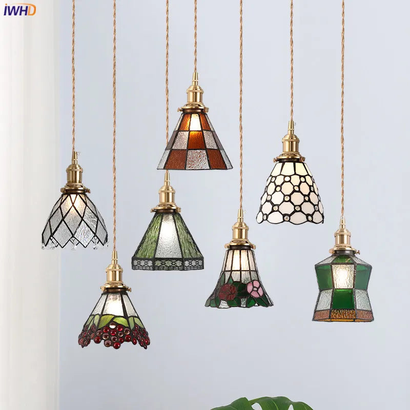 NEW Nordic Glass LED Pendant Lights Fixtures Copper Bedroom Dinning Room Restaurant Modern Hanging Lamp Lighting