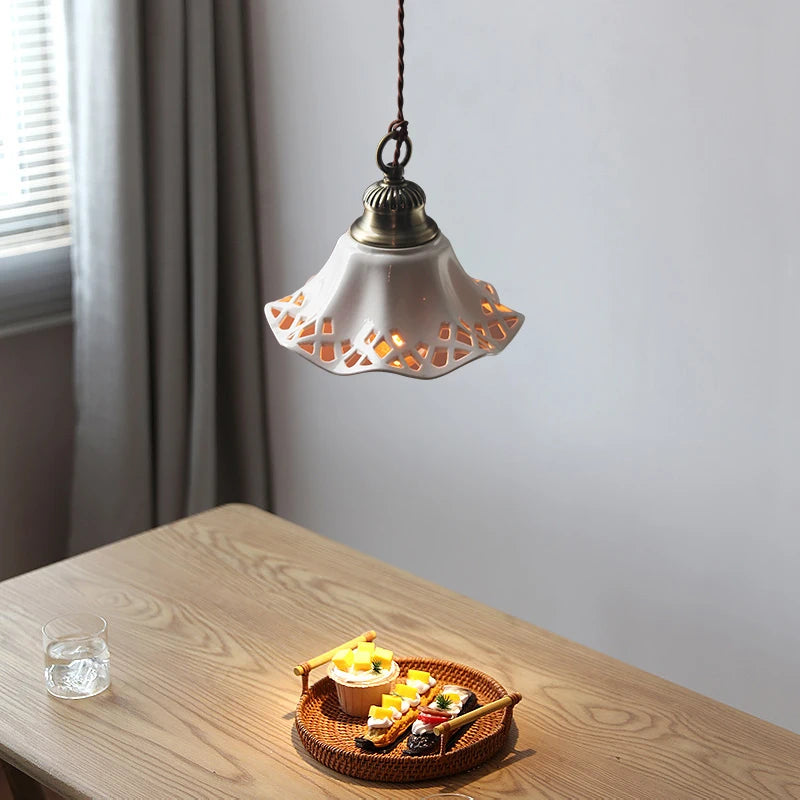 Simple Ceramic LED Pendant Lamp Home Indoor Decor Lighting Bedroom Restaurant Dinning Living Room Lights Hanglamp