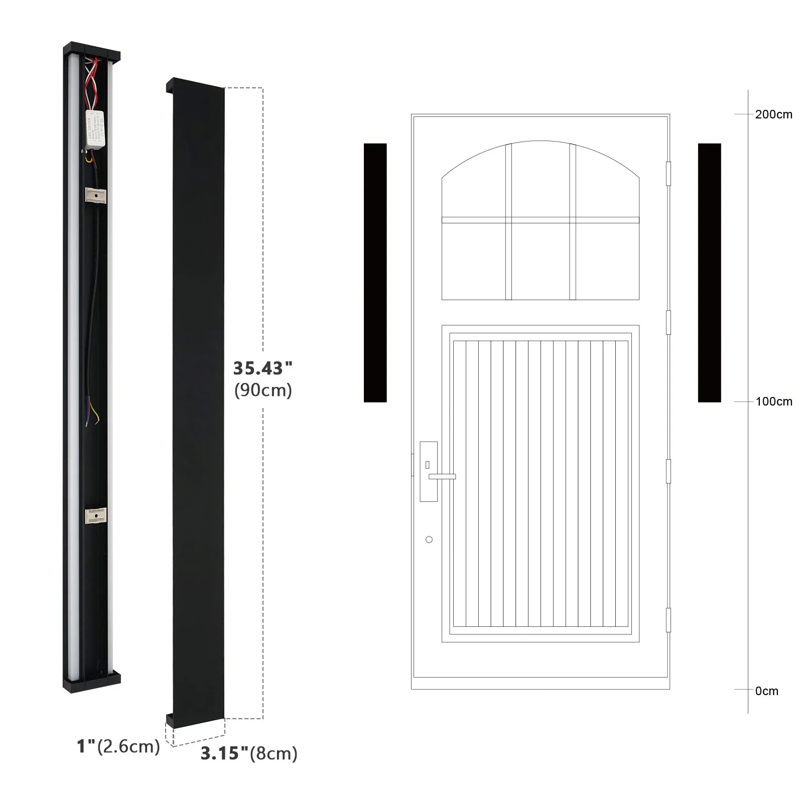 Outdoor Wall LED Lamp Modern Waterproof 90CM Long Strip IP65 Wall Lights Garden Fence Villa Balcony Home Decor Lighting Light