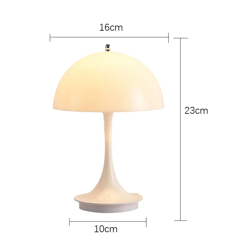 LED Mushroom Small Table Lamp Portable USB Charging Touch Dimmable Indoor Study Bedroom Bedside  Flower Bud LED Desk Lamp