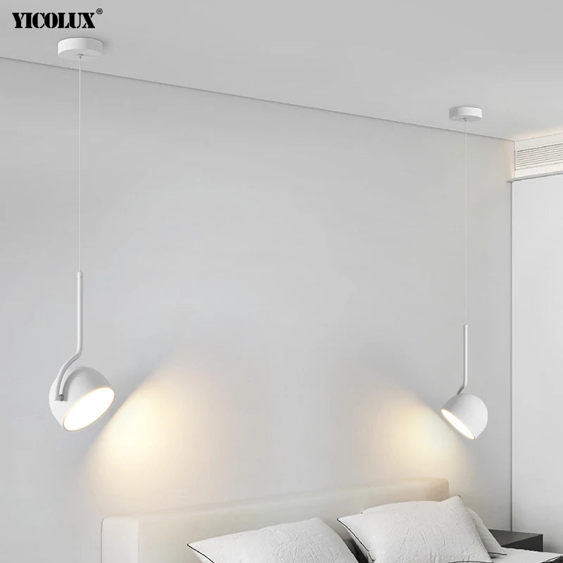 Dimming Simple Black White New LED Modern Pendant Lights Living Study Dining Room Bedroom Bedside Bar Loft Lamps Indoor Lighting