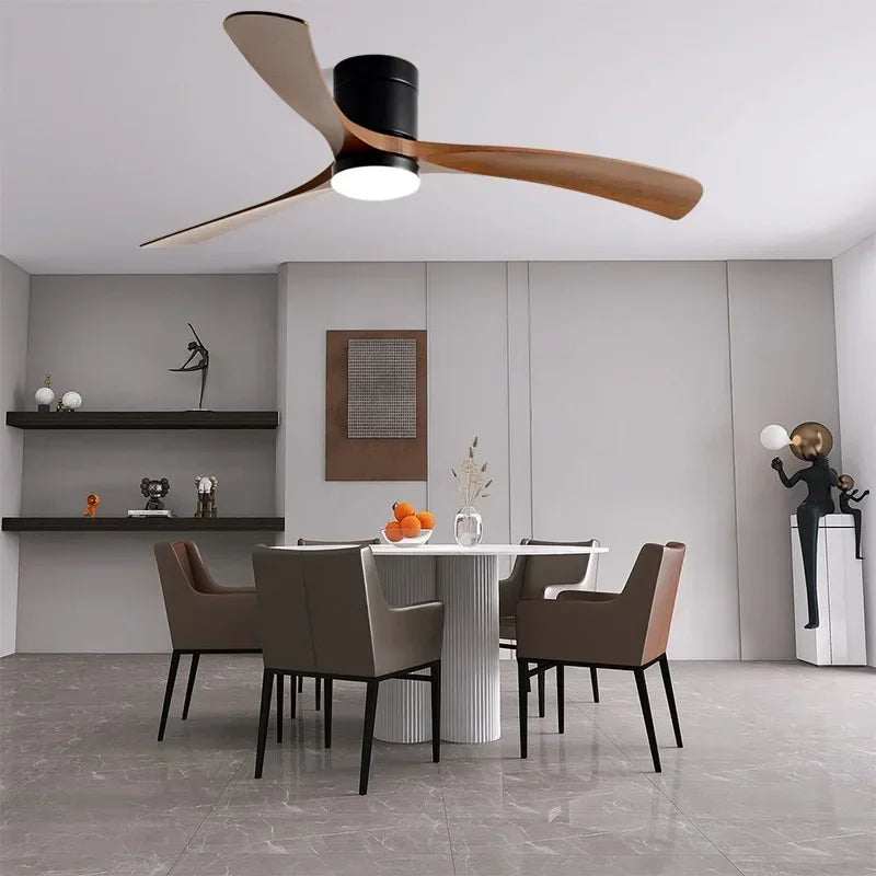 38/46/56Inch Low Floor Ceiling Fan Light Modern ABS Blade DC Remote Control Led Fan Lights Restaurant The bedroom 110V 220V