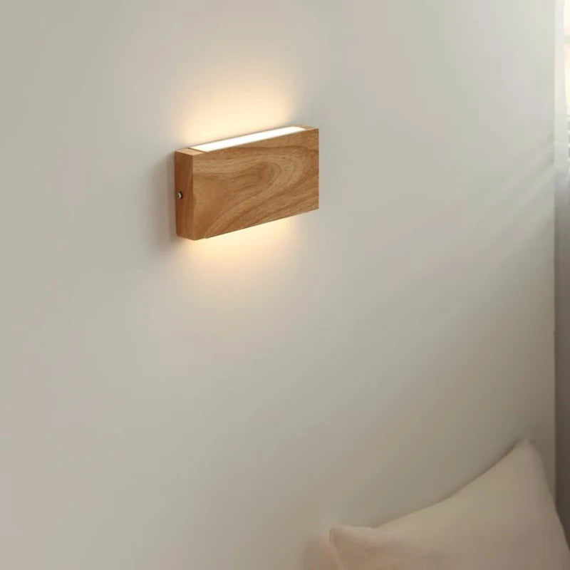 Japanese-Style Wall Lights Staircase Solid Wood Wall Lamps Bedroom Study Living Room Background Wall Decorative Lighting Fixture