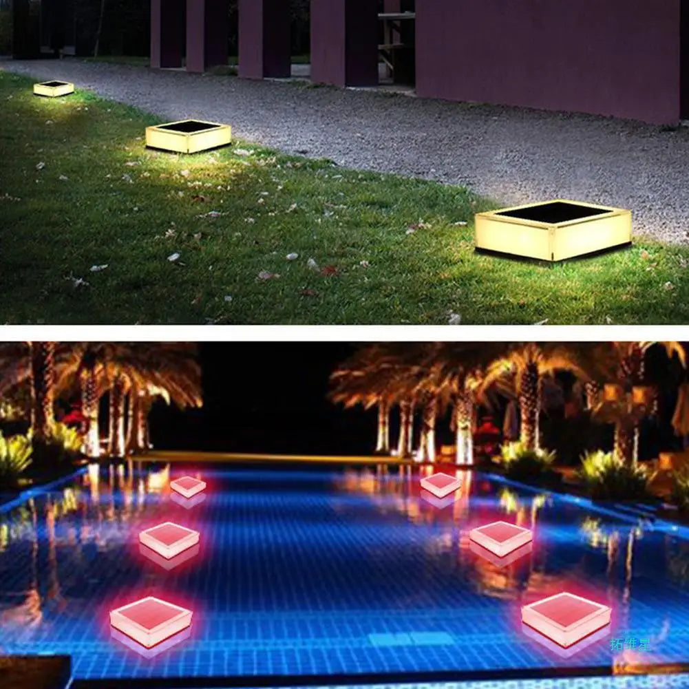 1PC Solar Power Light Solar LED Light Outdoor Garden Decoration Outdoor Square Pillar Headlight Wall Light Gradient Courtyard