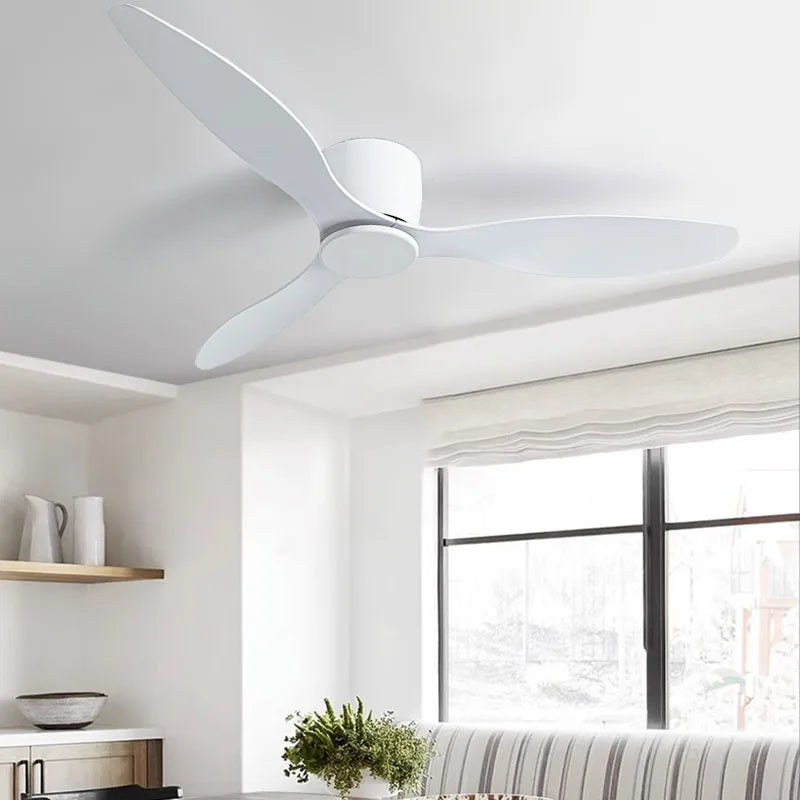 Nordic 52 Inch Ceiling Fan Lights LED Ceiling Fan Lamp Bedroom Restaurant Home Decor Low Floor Nordic Electric Fan Ceiling Lamp