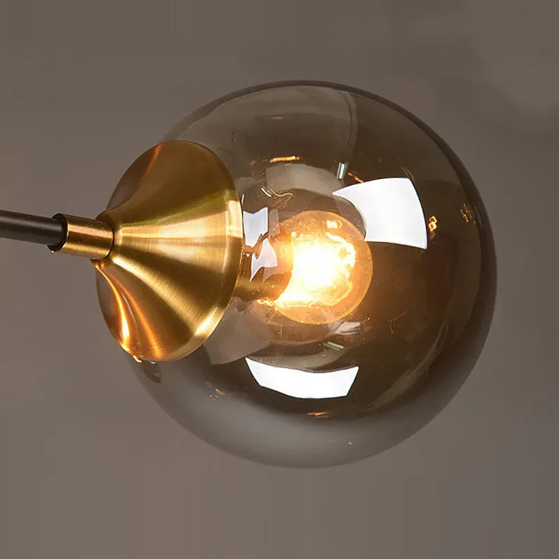 Modern Glass Ball LED Pendant Lights Retro Ceiling Chandelier Dining Bedroom Gold Home Decor Hanging Lamp Fixtures