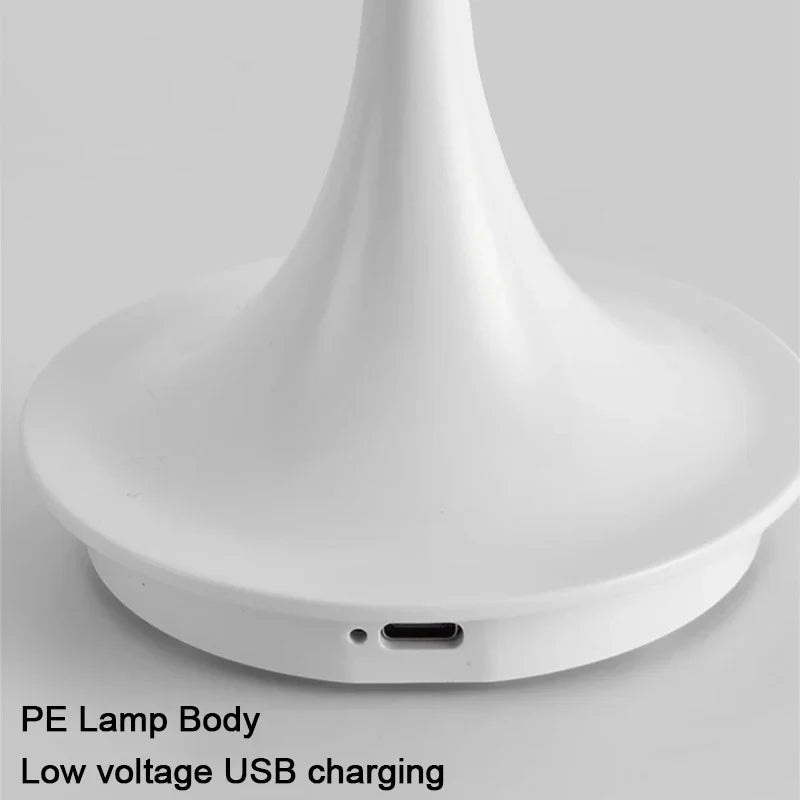 LED Mushroom Small Table Lamp Portable USB Charging Touch Dimmable Indoor Study Bedroom Bedside  Flower Bud LED Desk Lamp