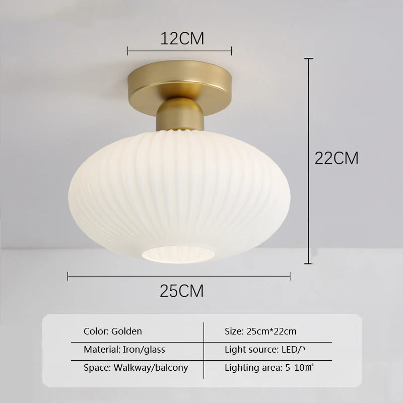 Nordic ceiling light glass lamp balcony home checkroom light luxury American simple corridor entrance hallway aisle light