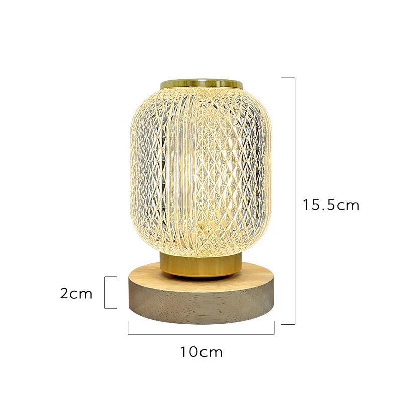 Crystal LED Table Lamps Battery/USB Powered Night Light Bedroom Living Bedside Lighting Fixture Nordic Home Decoration Desk Lamp