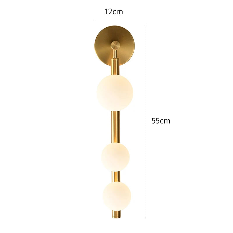 White Glass Ball Wall Lights For Living Room Coffee Shop Bedroom Gold Black Pearl Wall sconce  bathroom Mirror light