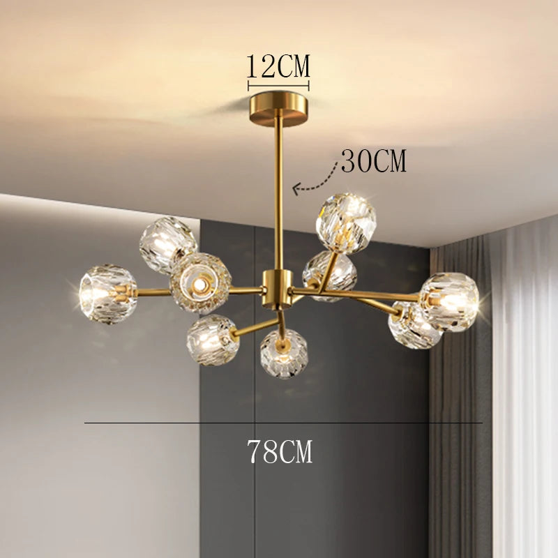 Pendant lights, luxury crystal living room chandelier, dining room Pendant lamp, ceiling light, indoor lighting