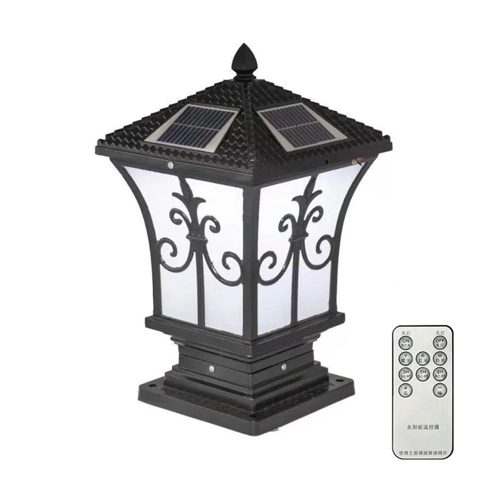 Outdoor Post Lantern Yard Pedestal Lamp Fence Solar Light for Garden Decoration Gate Wall Courtyard Cottage Column Headlights