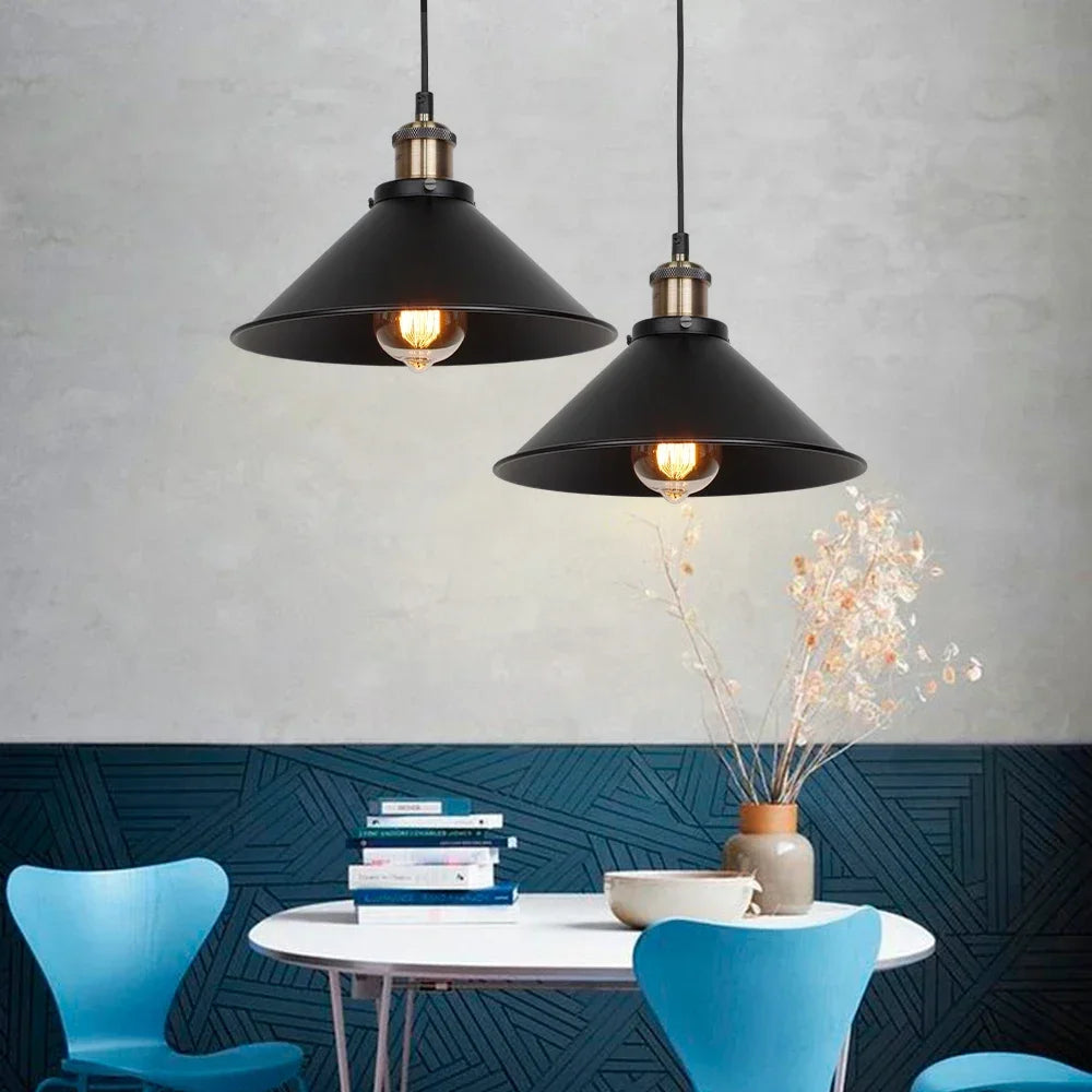 Retro Pendant Lamps Loft Black Hanging Light American Country Pendant Light For/Industrial Kitchen Restaurant Vintage Chandelier