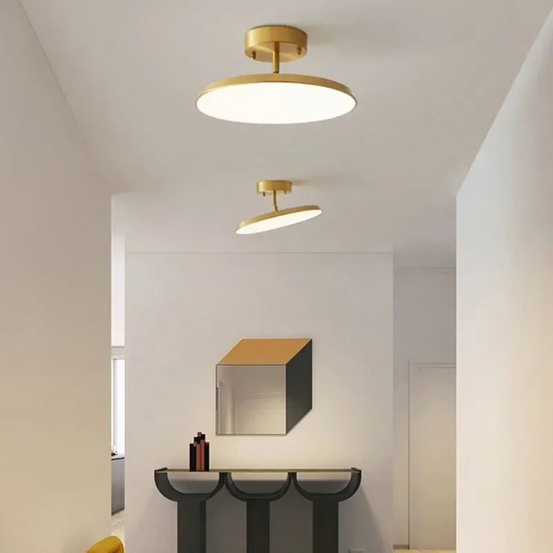 Modern LED Ceiling Light Minimalist Black Gold Rotatable Copper Lamps For Bedroom Living Room Entrance Hall Hallway Illumination