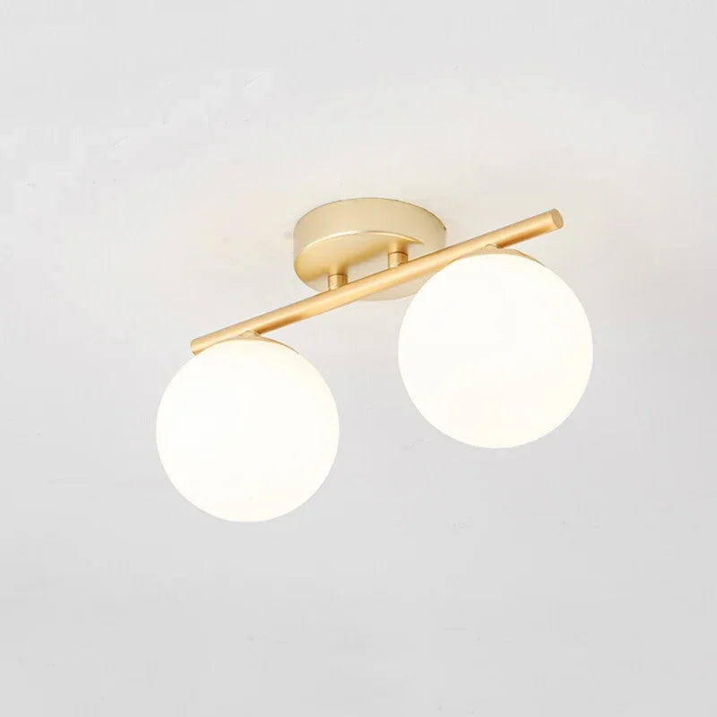 Nordic ceiling light iron Glass lamp corridor aisle simple modern creative personality gold entrance cloakroom balcony light