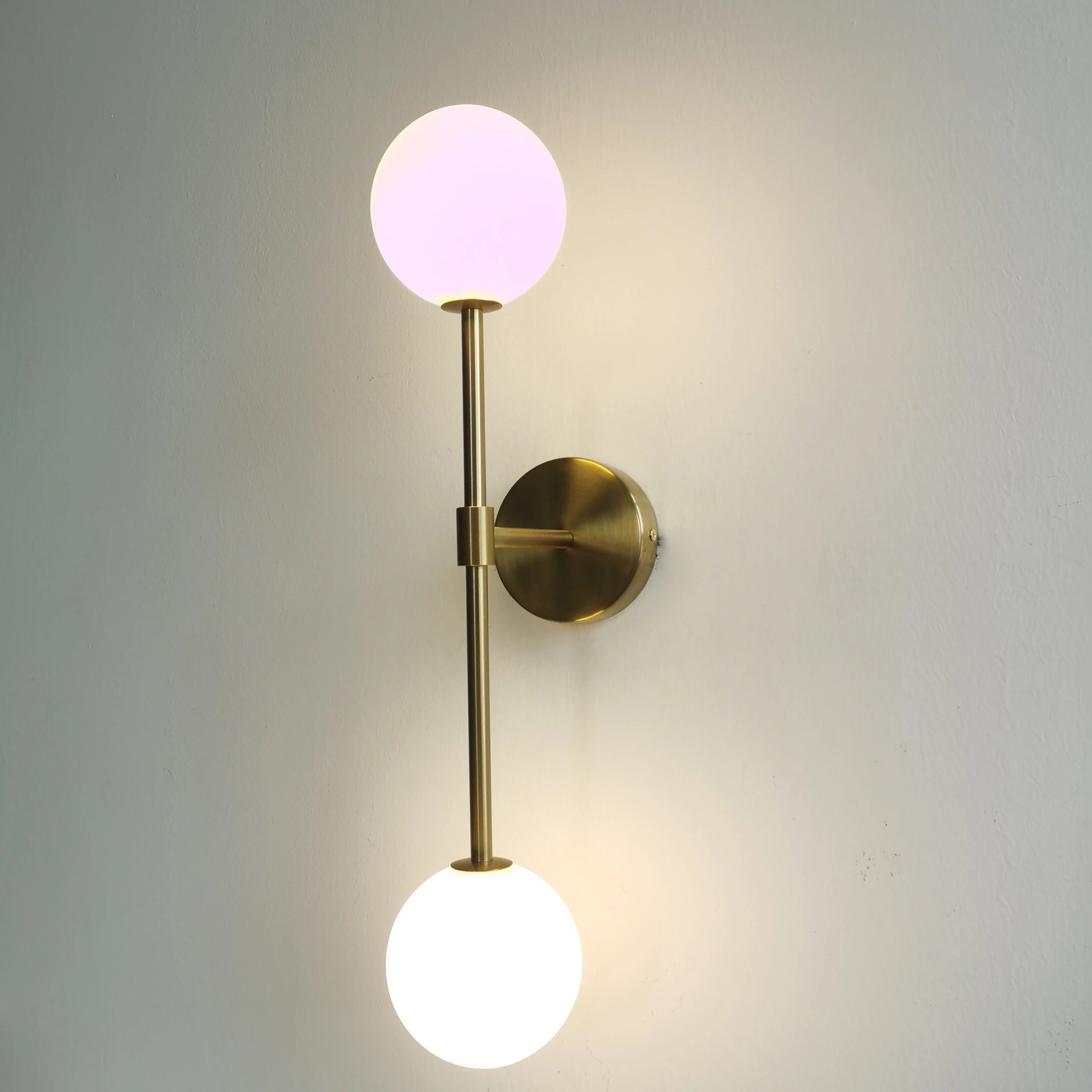 Modern Led Wall Lamp Golden Wall Lights With Milky Glass Round Ball Bedside Wall Lights Double G4 Bulbs Wall Sconce