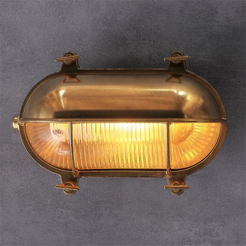 Nordic Copper Vintage Wall Lamp Glass Outdoor IP44 Waterproof  LED Bathroom Mirror Stair Light Loft Style Wandlamp