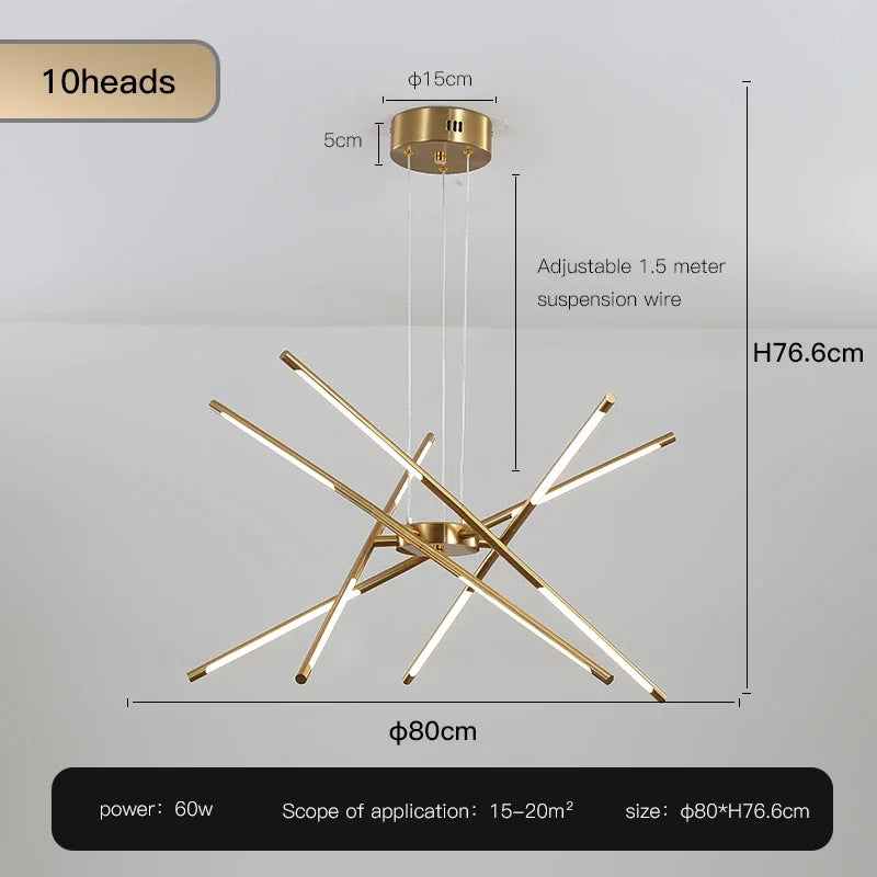 Nordic Hanging Chandelier For Living Room Dining Room Bedroom Kitchen Golden Room Decoration Loft LED Ceiling Light Home Lamps