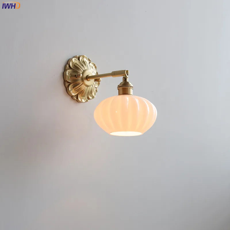 Wandlamp Mimi White Glass LED Wall Lights For Home Indoor Decor Bedroom Living Room Beside Lamp Copper Mirror Stair Light