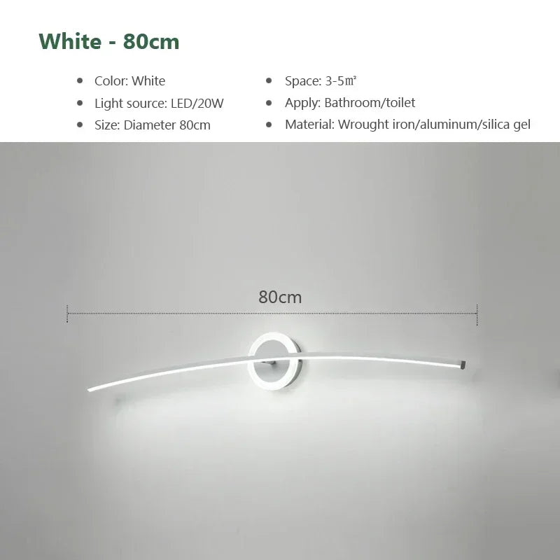 Led Bathroom Light Modern Mirror Wall Lamp For Home Bedroom Bedside Background Wall Mount Light Minimalist Wall Lamps Decoration