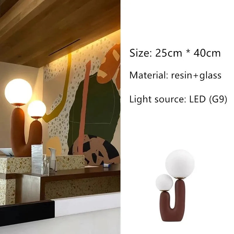 Nordic children's room bedroom bedside lamp creative art table lamp decoration model room living room double head table lamp