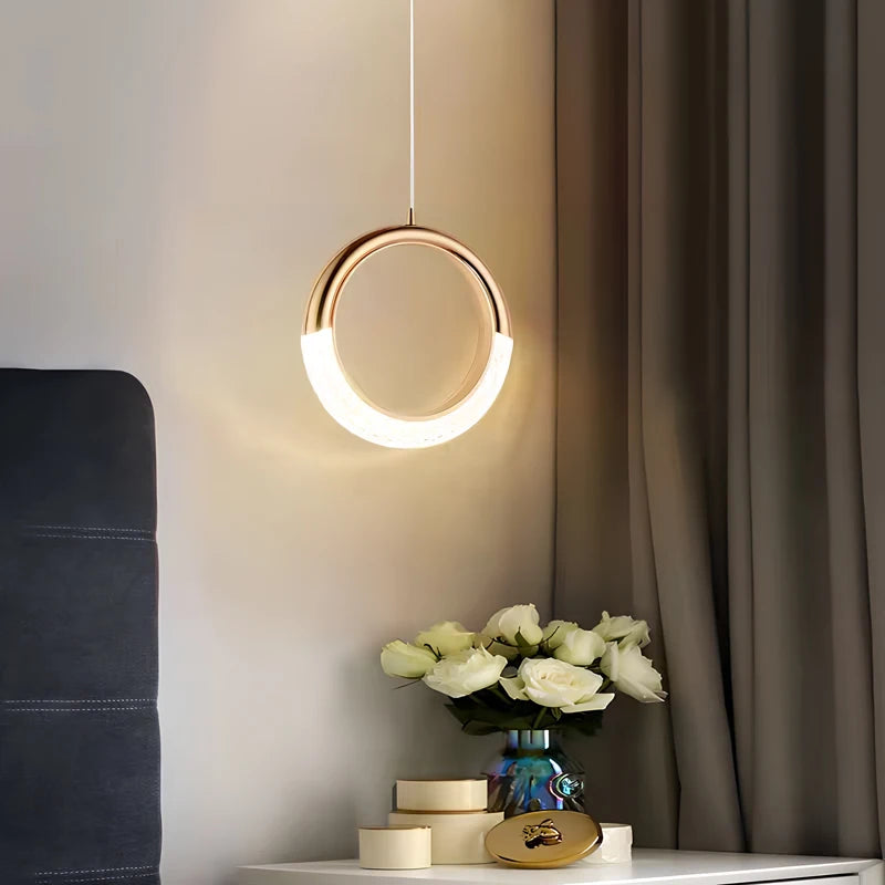 Light Luxury Bedside Bedroom Light Modern Minimalist Bar Pendant Light Background Wall Light Bedside Small Pendant Light