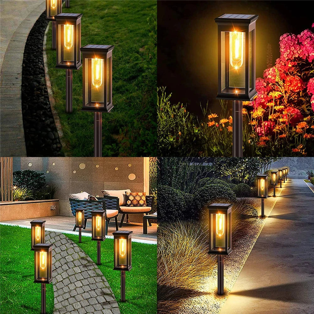 Solar Pathway Lights Outdoor Outdoor Waterproof IP65 Garden Lights for Walkway Yard Backyard Lawn Landscape Lighting Decorative