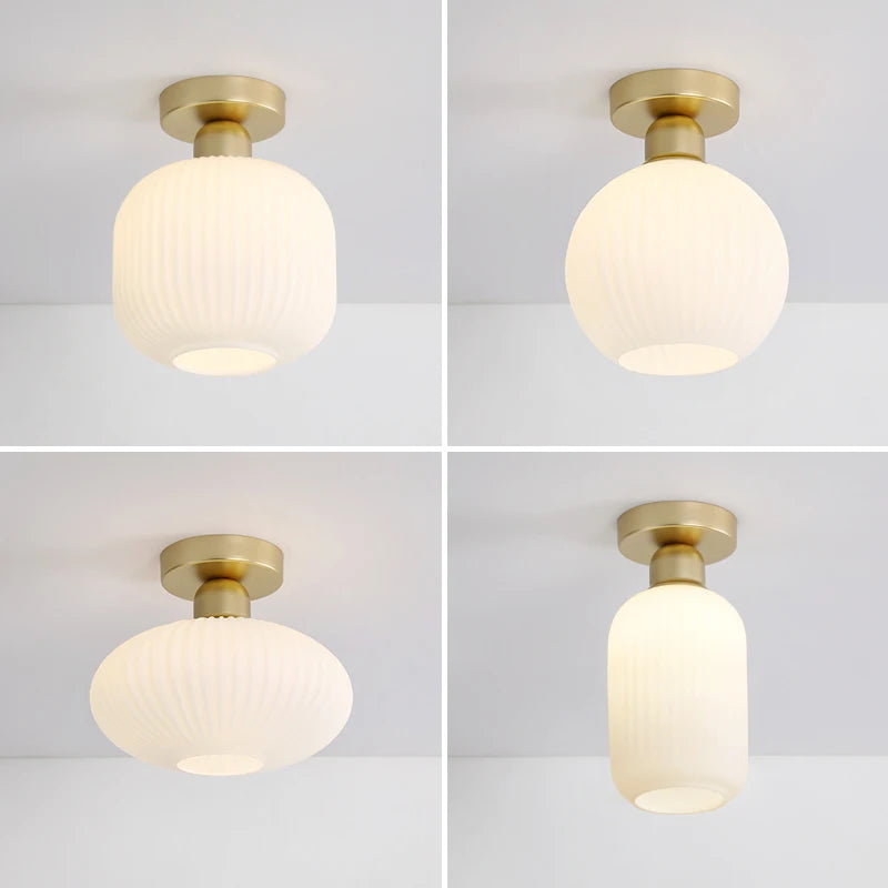 Nordic ceiling light glass lamp balcony home checkroom light luxury American simple corridor entrance hallway aisle light